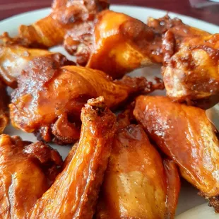 Juicy and crispy hot wings.