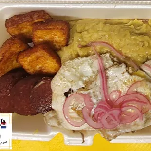 a meal in a styrofoam container