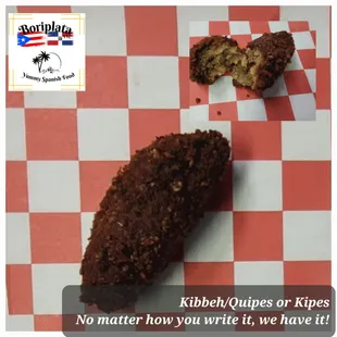 a piece of food on a checkered tablecloth