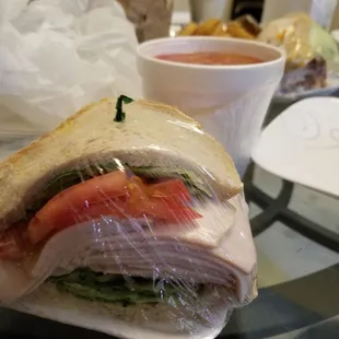 Half a turkey sandwich