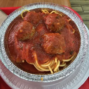 Spaghetti or Rigatoni: with Marinara and added Meatball