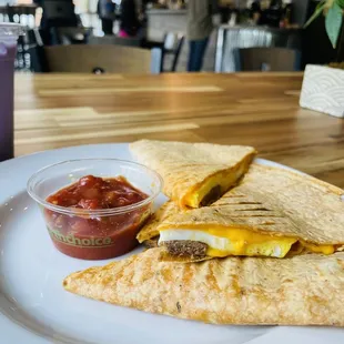Breakfast Quesadilla w/ turkey sausage