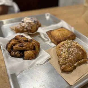 pastries on a tray