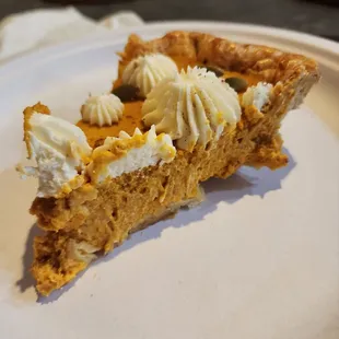 Slice of pumpkin pie