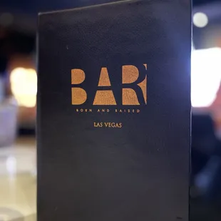 a bar menu on a table
