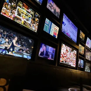 televisions in a sports bar