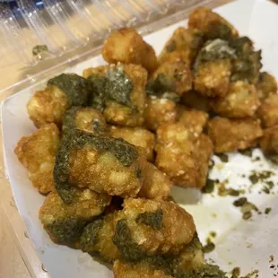 Pesto tots (it&apos;s a pretty large serving)