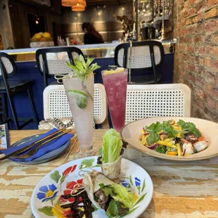 BORN DUCK ROLL and MANGO SHRIMP SALAD