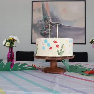 a birthday cake on a table