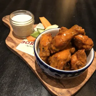 Check out our new Chipotle Buffalo Wings served with fresh veggies and our house made tomatillo ranch!