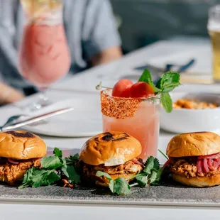 Cochinita Sliders // Slow-roasted pork shoulder, tomato-citrus marinade, pickled red onions