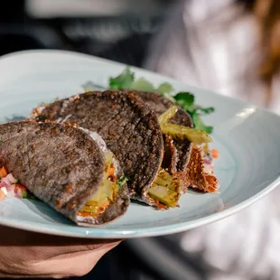 Borrego Quesadillas // Hoja santa, Oaxaca cheese, Pico de Gallo