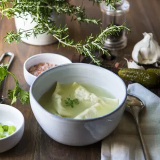 Chicken Dumplings ( Vareniki ) Soup