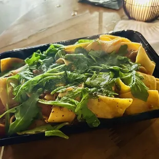 Pappardelle sausage arugula