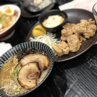 Kumamoto Black Garlic Tonkotsu, Small Chicken Karaage