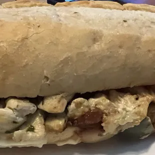 half of the loaded chicken sandwich