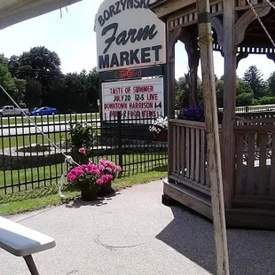 Marquee/sign in front.