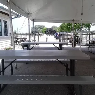 Outside eating area.