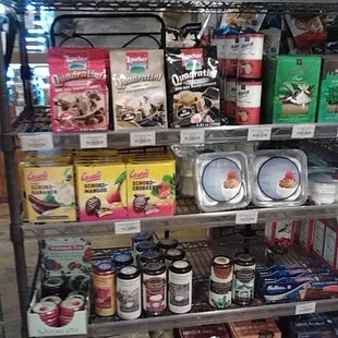 Some of the products available on the shelves.
