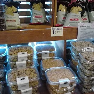 All different kinds of popcorn.