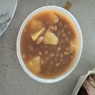 Bake beans with pineapple chunks