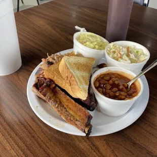 Two meat plate ribs and pulled pork