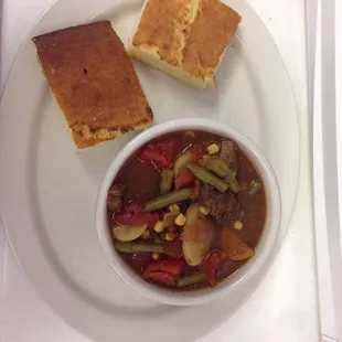 Hearty beef stew on MWF!