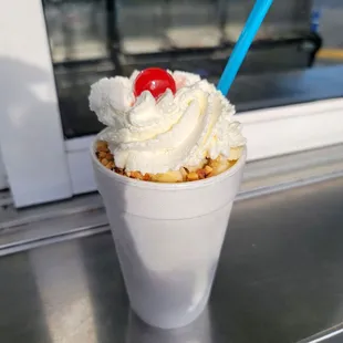 Small upside down banana split - $5
