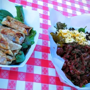 Homemade Spicy Pork Mandu (Korean Dumplings) &amp; Spicy Pork with Rice!