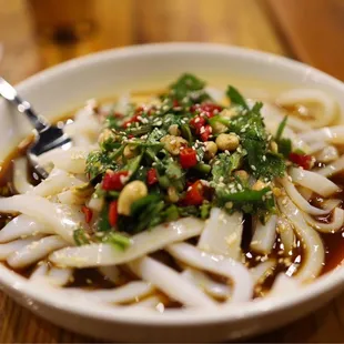 a bowl of noodles