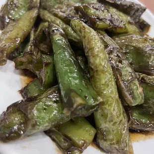 Tiger Skin Liked Fried Green Pepper