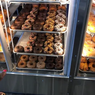 a display of a variety of donuts