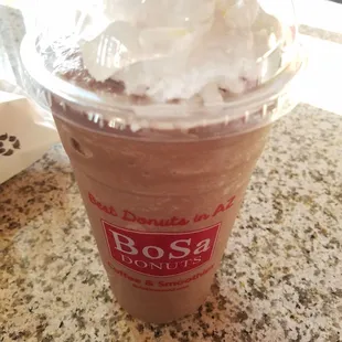 Double mocha blended ice coffee