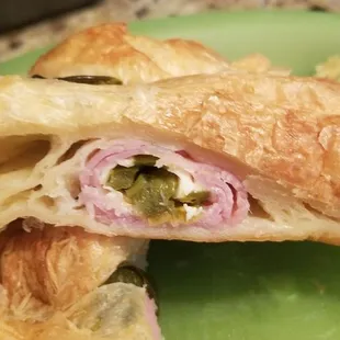 Ham cheese and jalapeno croissant