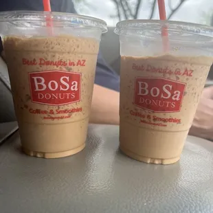 Vietnamese Iced Coffee drive thru . These were sipped out of because we couldn't wait but they were perfect.