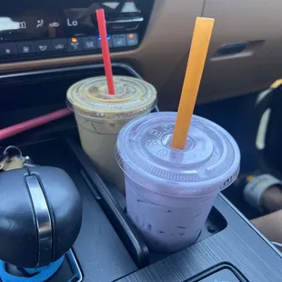 Yum! Viet ice coffee and Taro Smoothie