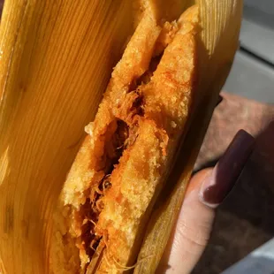the inside of a tamales