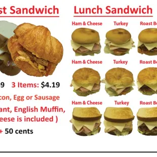 Their sandwiches don't tell you what's on them. Ask! We got Mustard on the turkey croissant - GROSS! The croissant was Limp, cheese Mushy
