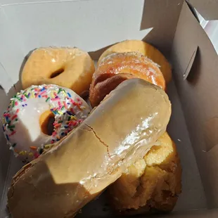 Maple bar, sprinkle, glazed