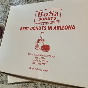 2 dozen donuts, 6 croissants
