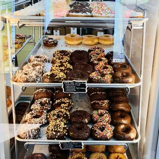 food, donuts, dough desserts