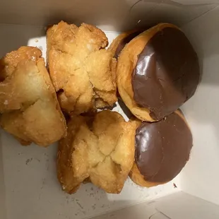 a box of chocolate covered donuts