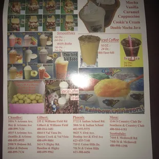 Pictures of the menu