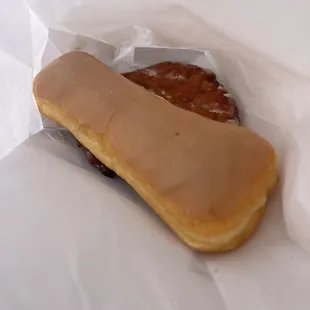 Maple Bar Donut and Apple Fritter Donut