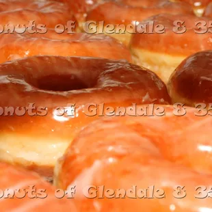 a lot of glazed donuts