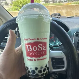 Honeydew Smoothie with boba