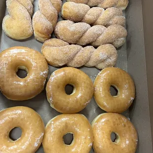 a variety of donuts in a box
