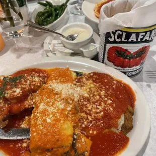 a plate of lasagna
