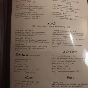 menu
