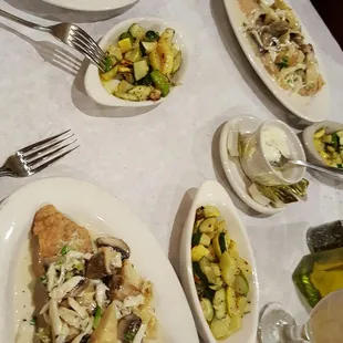 Redfish with Crabmeat, the artichokes were too strong.